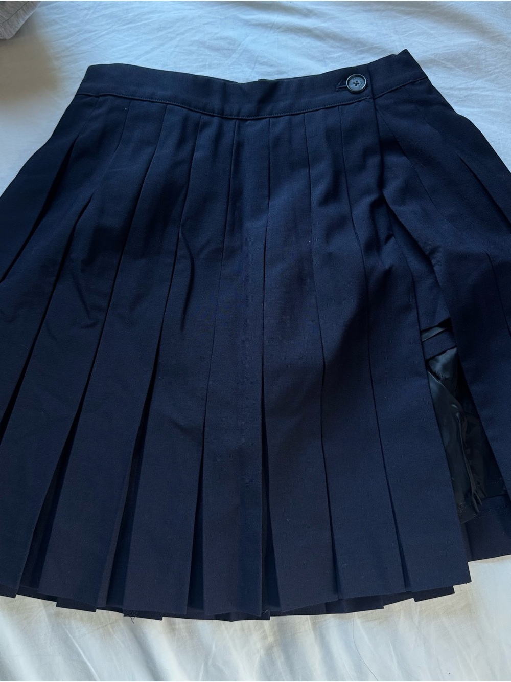 Sandy Liang Navy Pleated Mini Skirt